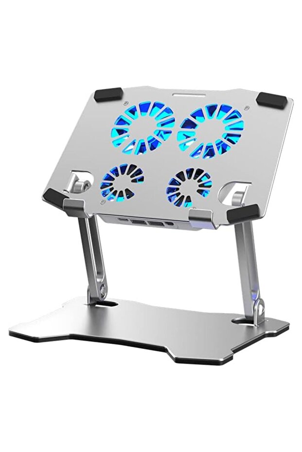 Foldable Tablet Stand with 4 FANS Cooling System, Multi-angle Adjustable Tablet cooler, Aluminum All