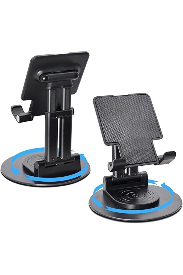 360°Rotating Phone Holder, Fully Foldable Cell Phone Stand, Angle & Height Adjustable Tablet Stand