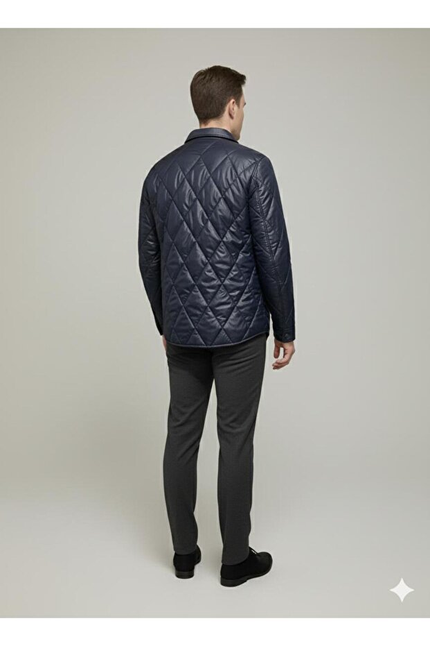 Erkek Baklava Dilimli Kapitone Outshell Mont - 4