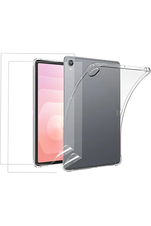 1+2 Pack Compatible with Samsung Galaxy Tab S11 Case & Screen Protector Transparent TPU Protective C