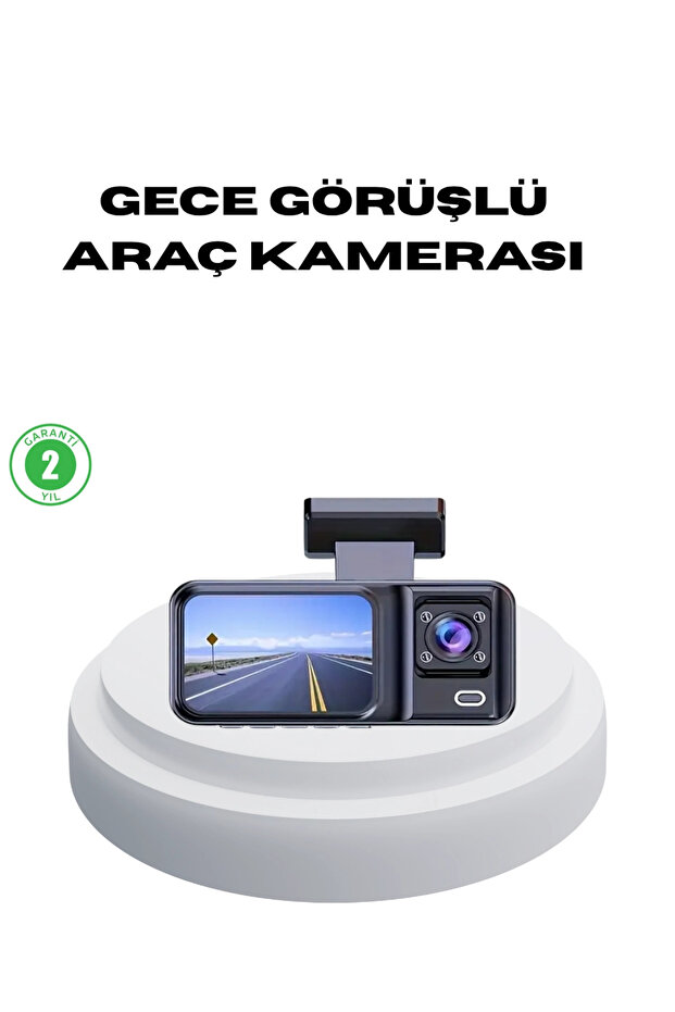170 °   Wide-Angle 3-Camera In-Car Recorder with Night Vision