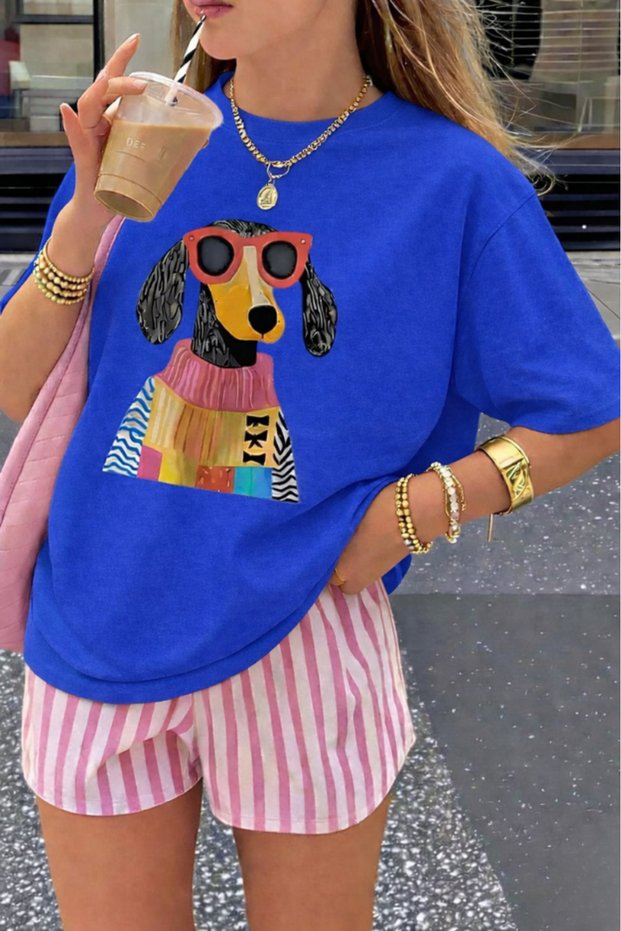 Unisex T-Shirt with Colorful Dog Print