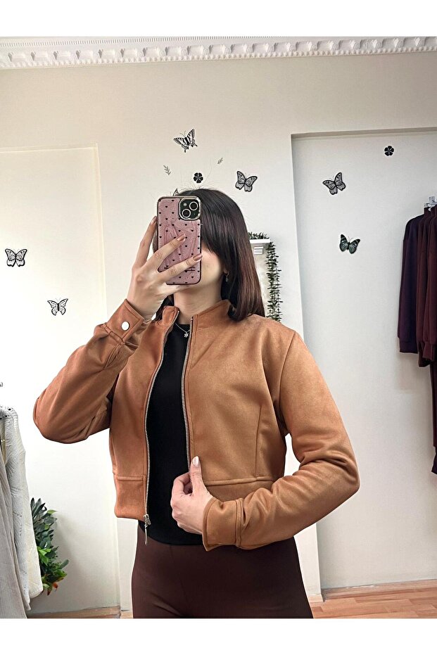 Süet Fermuarlı Ceket - 3