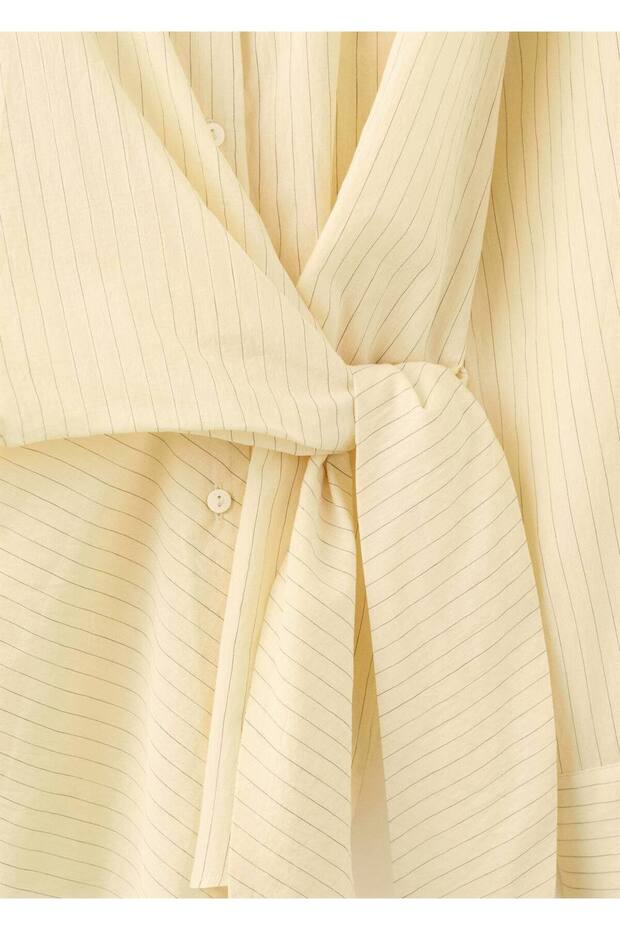 Çizgili düğümlü gömlek - 6