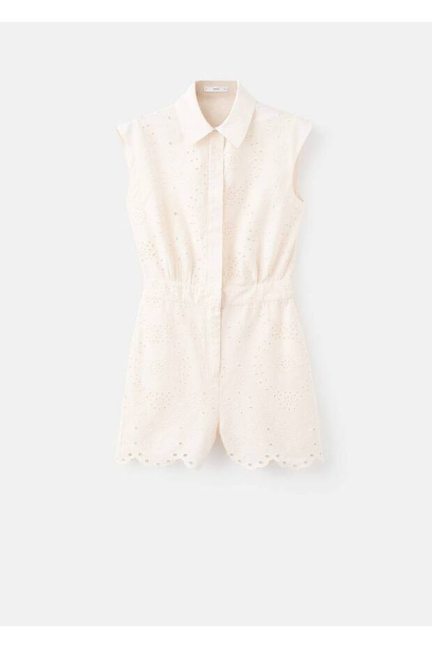 Dantel işlemeli kısa tulum - 3