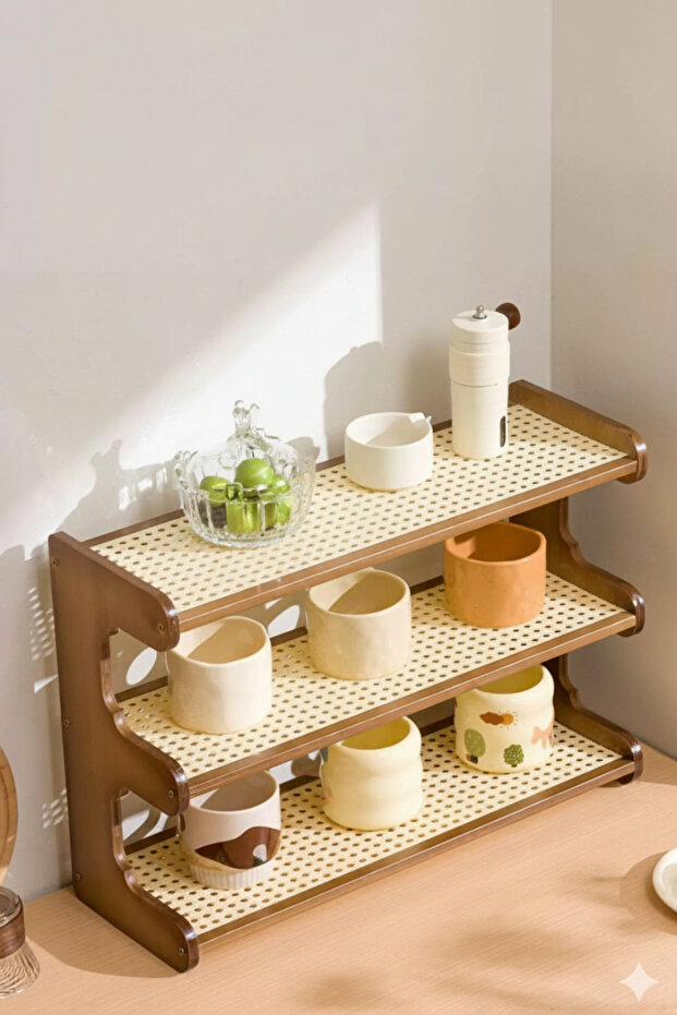 حامل فناجين رف تخزين متعدد الاستخدامات للأكواب - 1