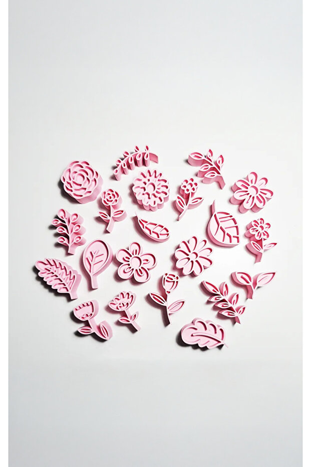 21 Pieces of Flower and Leaf Pattern Decorative Printing Dies