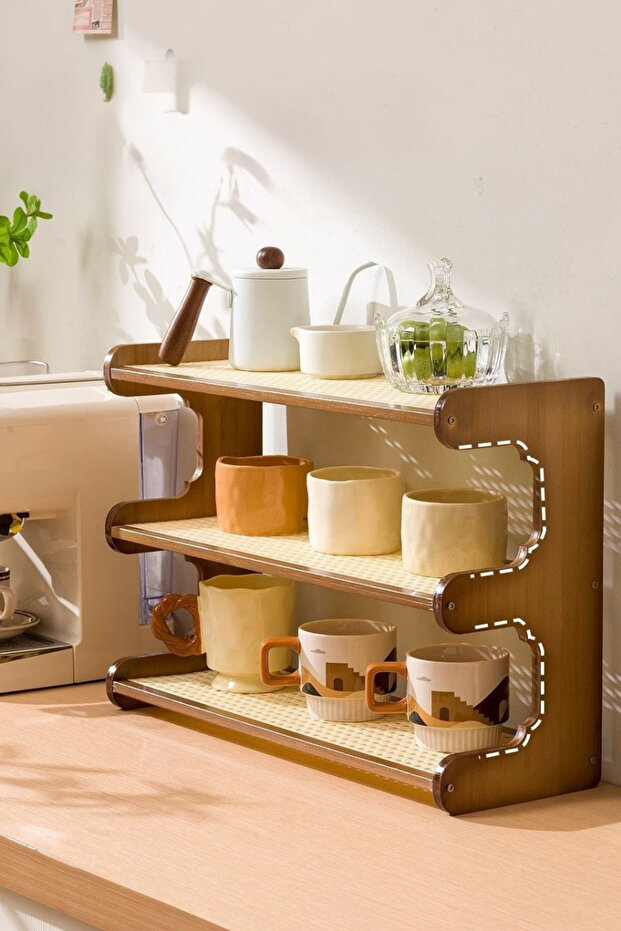 حامل فناجين رف تخزين متعدد الاستخدامات للأكواب - 6