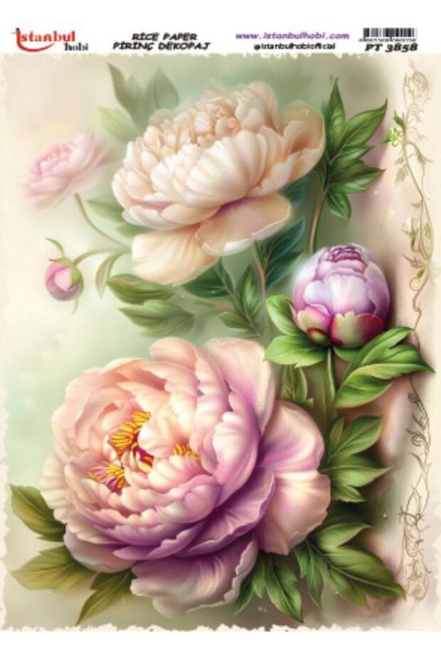 Rice Decoupage Paper 30X42Cm Pt-3858 Flower