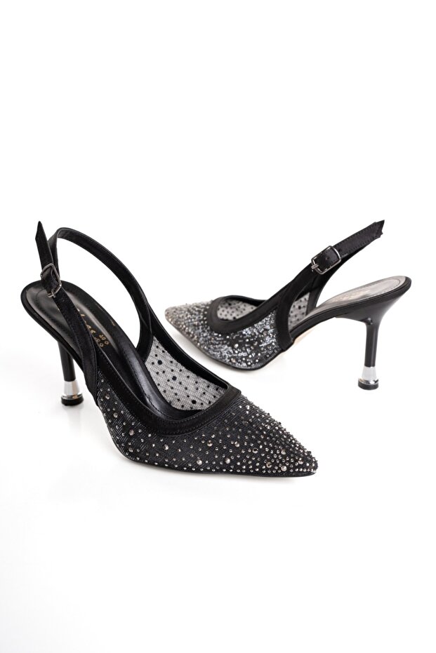 Stone Evening Shoes Transparent Vip Series 9 cm Heel Height