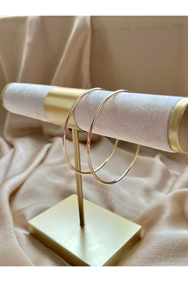 Gold Hoop Earrings | Steel Large Size Thin Stylish Hoop Earrings