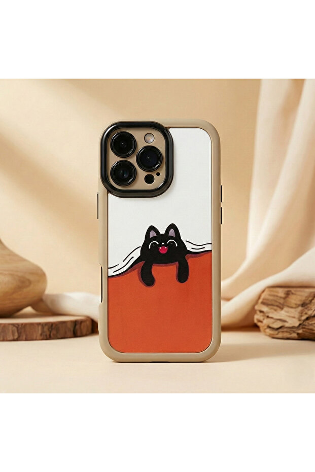 حافظة مضادة للصدمات متوافقة مع آيفون 16 برو ماكس مع إطار حماية للكاميرا ونمط شخصيات ثلاثية الأبعاد - 1