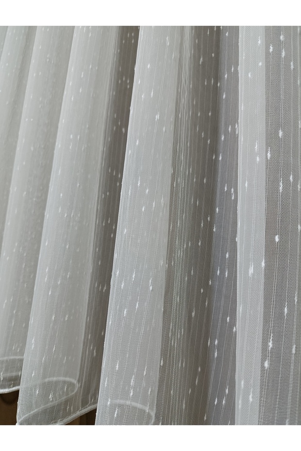 Vertical Striped Damla Model Linen-Like No-Iron Curtain 1/2 Fold Infrequent Pleating