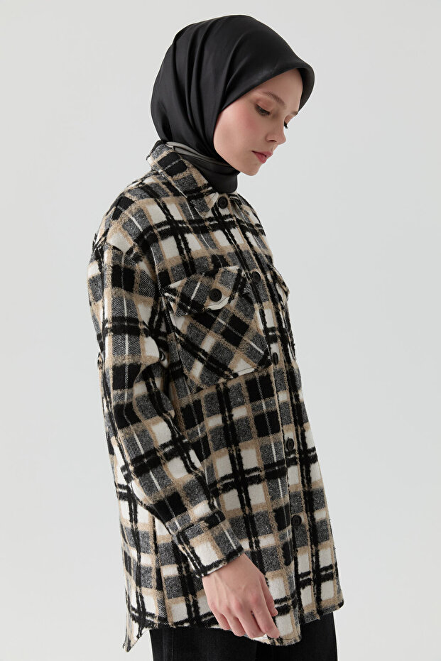 Oversize Oduncu Gömlek - Siyah - 2