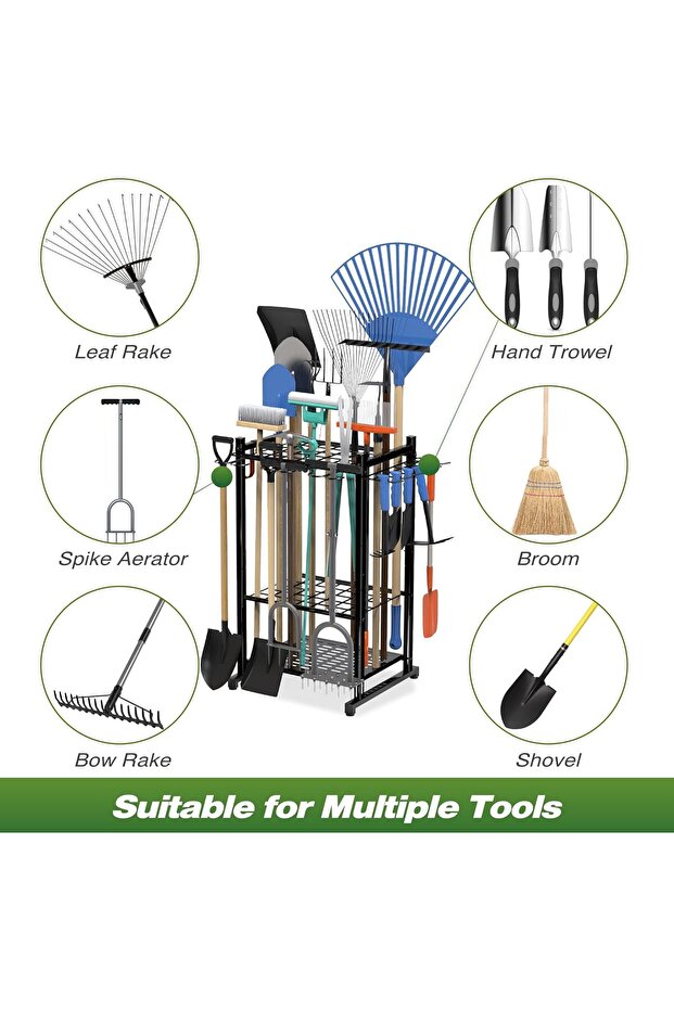 Garden Tool Organizer with Storage Hooks - 7