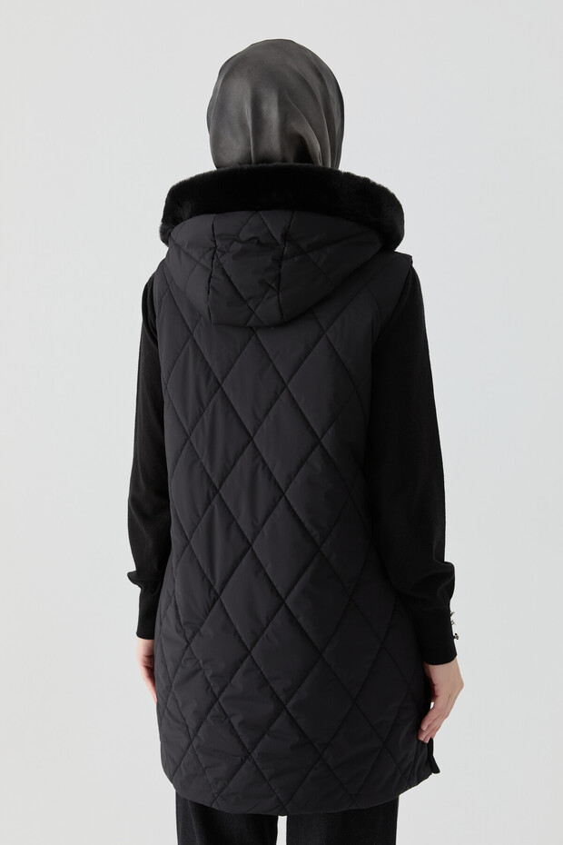 Kapitone Yelek - Siyah - 5