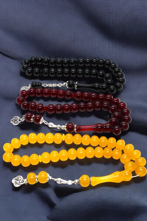 3-Piece Special Cut Gift Collection Special Tassel Dust Amber Prayer Beads Set
