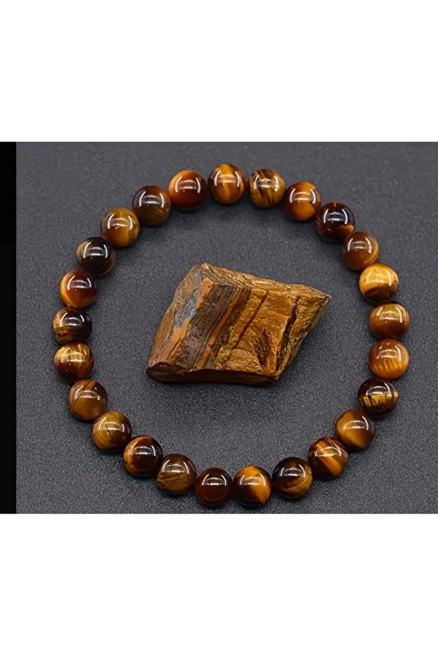 Tiger Eye Bracelet and Piece Natural Stone Set