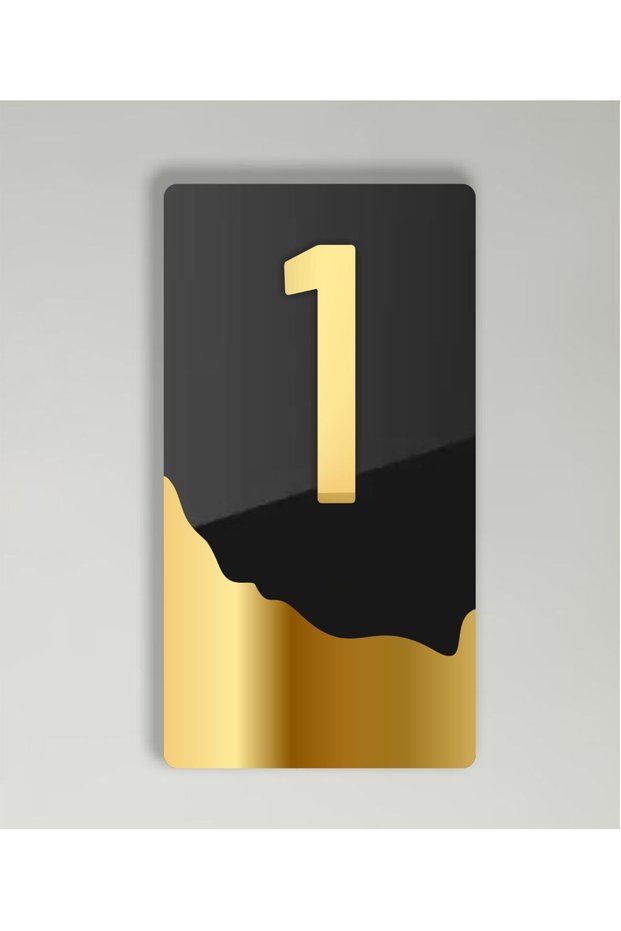Gold Plexi Vertical Hotel - Apartment Site - Apartment Hotel Office Door Number - Door Number 1 One