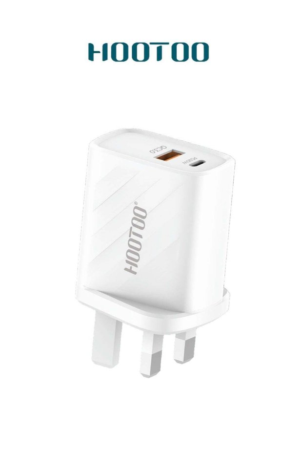 شاحن مزود بمنافذ من النوع C و USB، وشحن سريع بقوة 20 واط