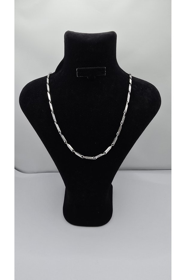 Stainless Steel Silver Color Melon Unisex Model Necklace