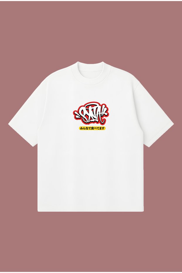 Synaworld S Word Japan Boxy Fit Oversized Unisex %100 Cotton Pack T-Shirt – Printed T-Shirt | Streetwear
