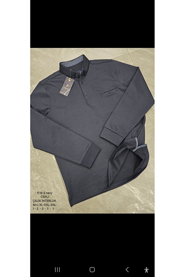 Single Pocket Men's Sweater Steel Fabric