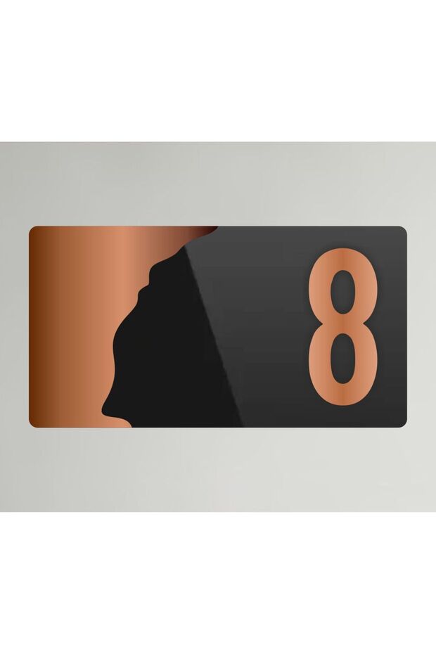 Bronze Plexiglass Horizontal Hotel - Apartment Site - Apartment Hotel Office Door Number - Door Number 8 Eight