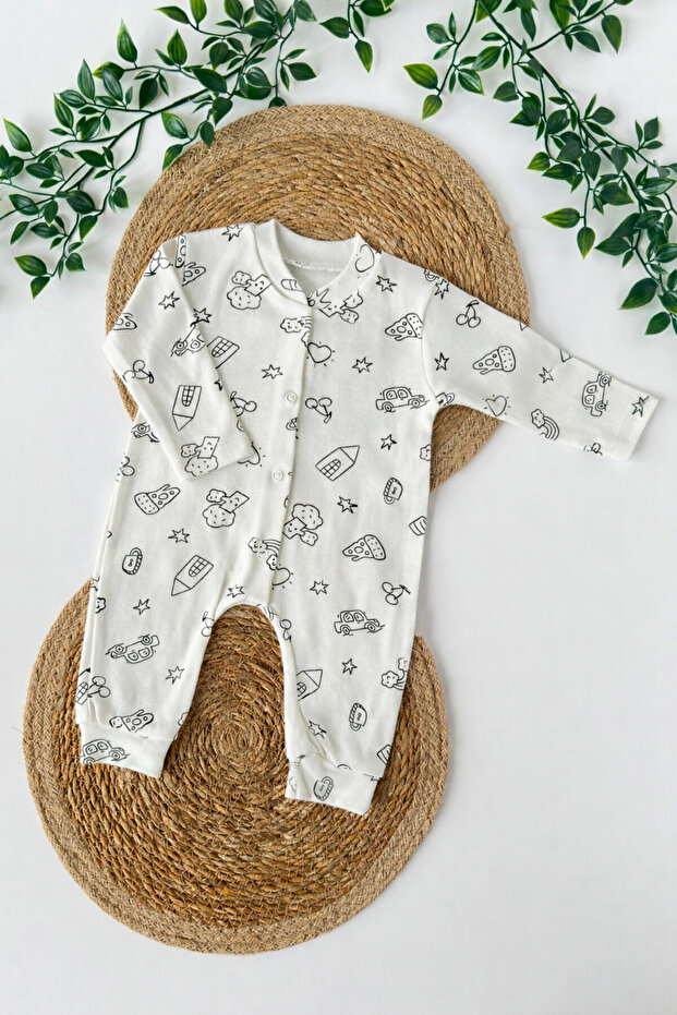 Ice Cream Patterned Baby Romper – 100% Cotton