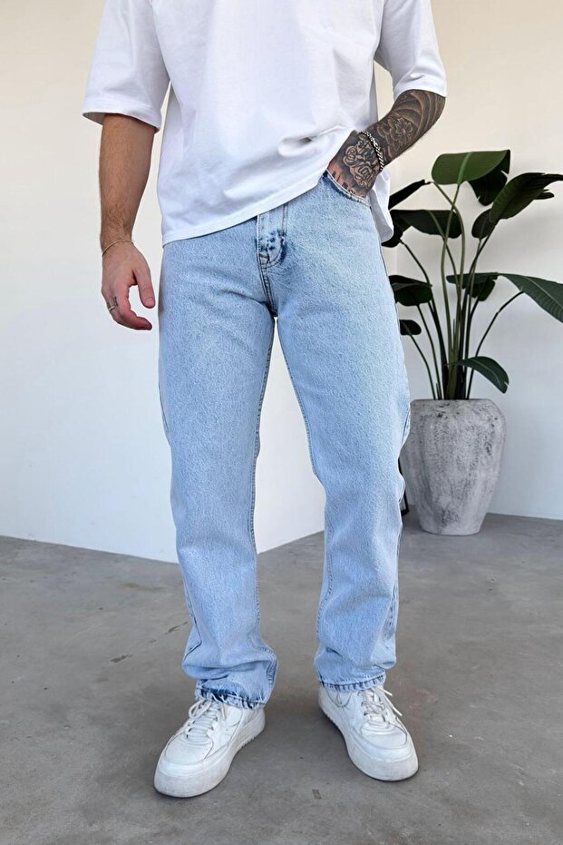 Buz Mavi Basic Regular Pantolon - 2