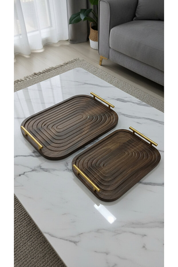 طقم صواني تباسي تقديم متعدد الاستخدامات - 6