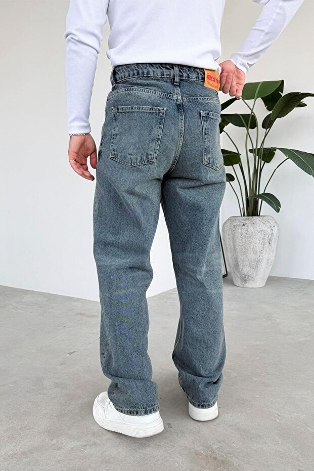 Eskitme Mavi Soft Degrade Basic Regular Pantolon - 3