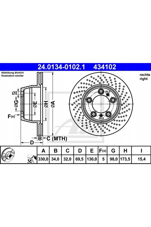 Спирачен диск 24.0134-0102.1 - 2