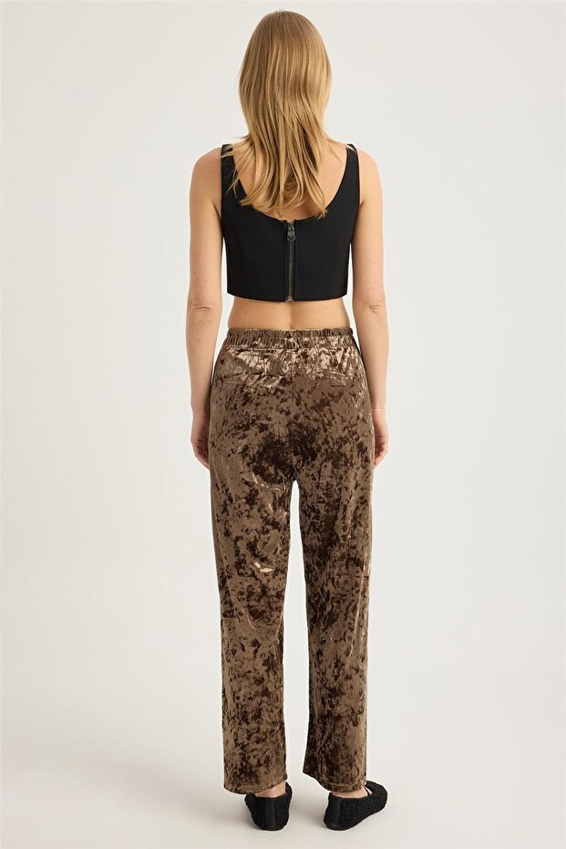 Kırışık Kadife Pantolon - 5