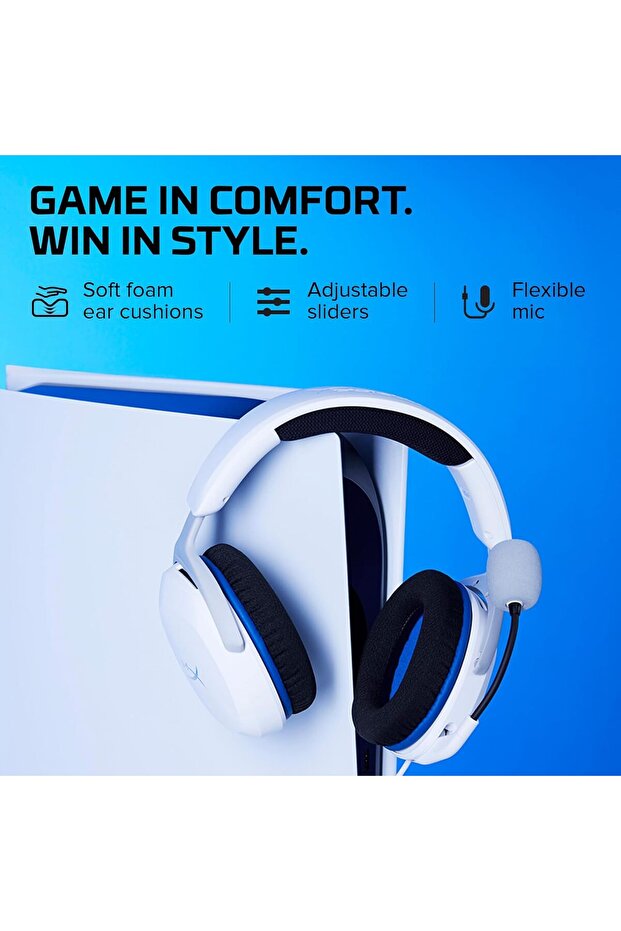 سماعة رأس الألعاب كلاود ستينجر 2 كور لجهاز بلاي ستيشن، لون أبيض، لاسلكية، تغطي الأذن - 5