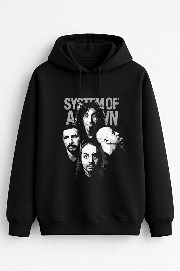 System of a down Music Grubub Printed Black Hooded Sweatshirth Hoodie