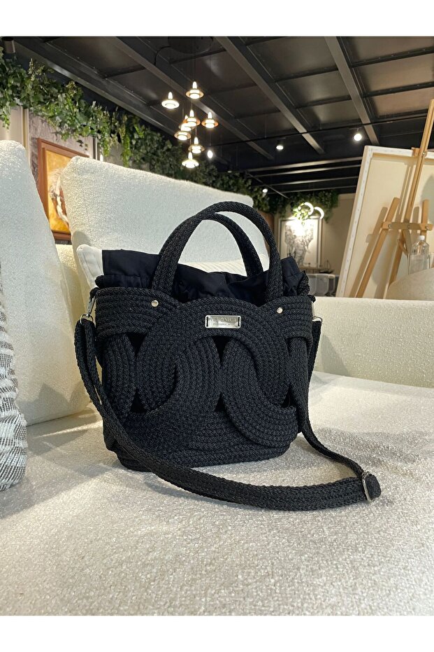 Ring Shoulder Bag Infinity Jute Straw Bag/ Handmade Women's Bag