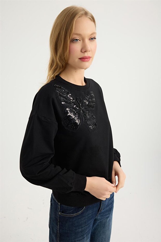 Payet Boncuklu Sweat - 3