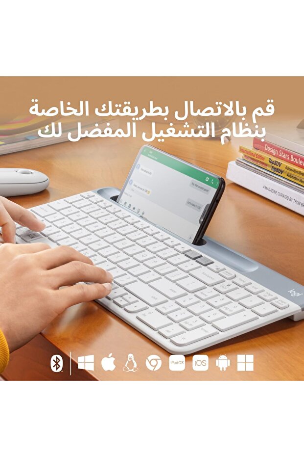 لوحة مفاتيح لاسلكية متعددة الأجهزة رفيعة K580 - 2