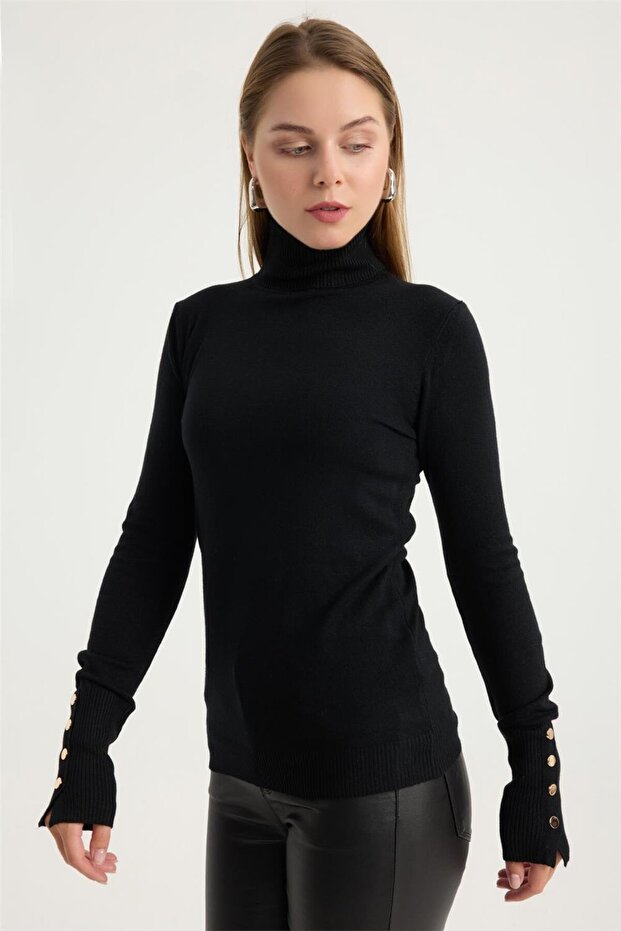 Balıkçı Yaka Perçinli Triko - 2