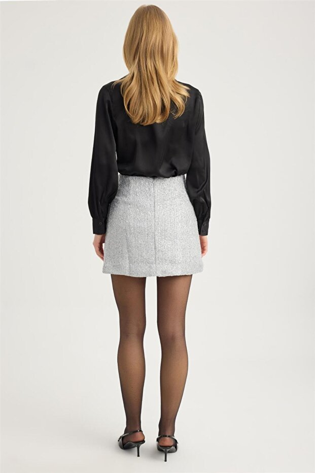 Simli Hasır Örme Etek - 5