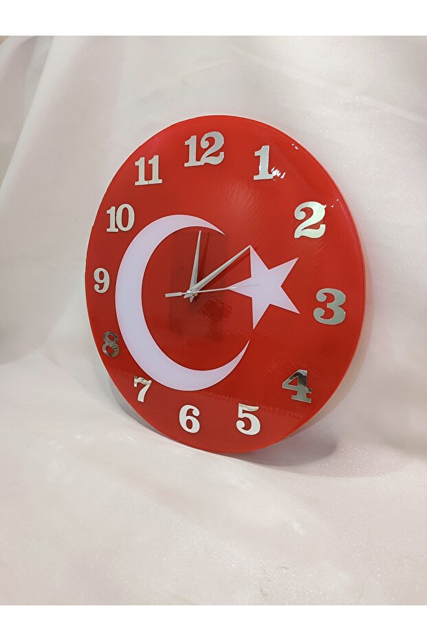 ساعة حائط من الإيبوكسي بعلم تركيا - 3