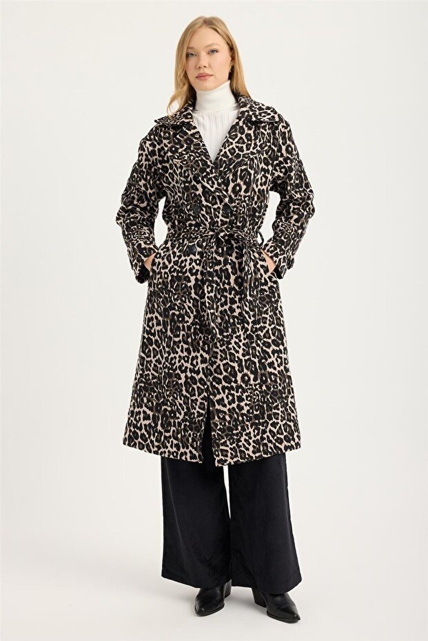Leopard Print Trenchcoat