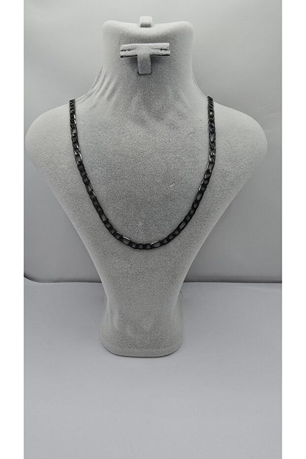 Stainless Steel Chrome Color Figaro Model Unisex Necklace