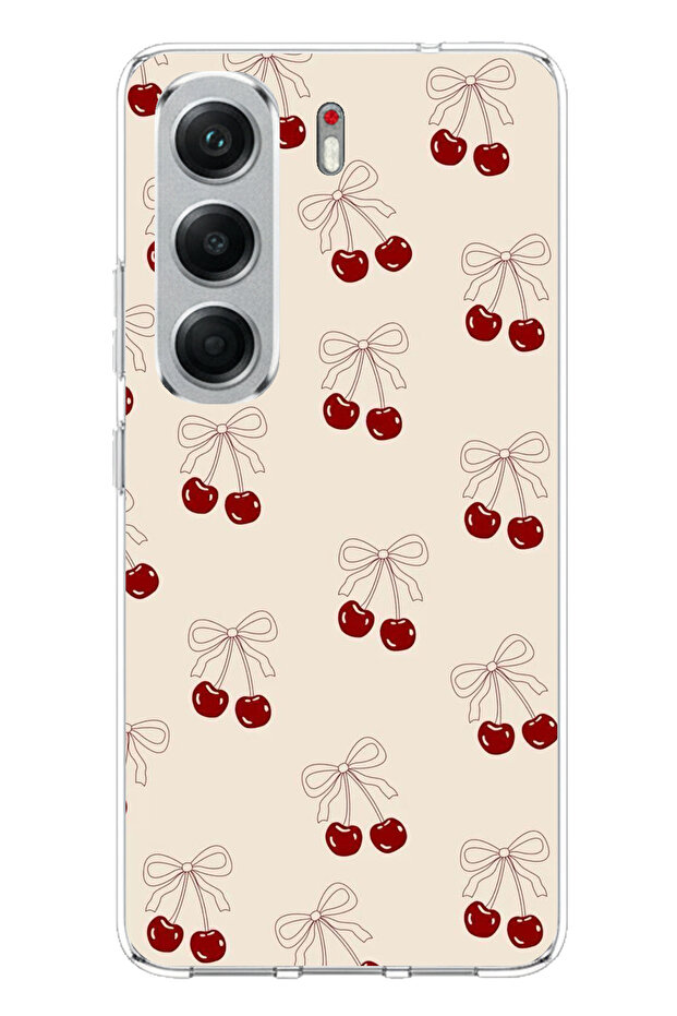 Tecno Camon 40 Pro Compatible Bow Cherries Printed Silicone Case - 1