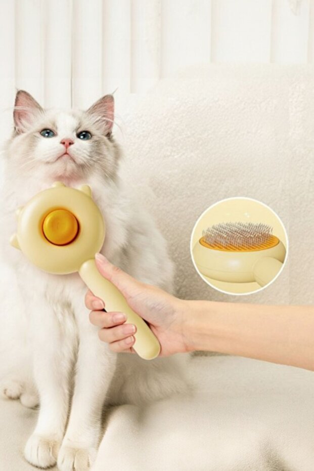 فرشاة تنظيف الحيوانات الأليفة ذاتية التنظيف بتصميم مبتكر - 2