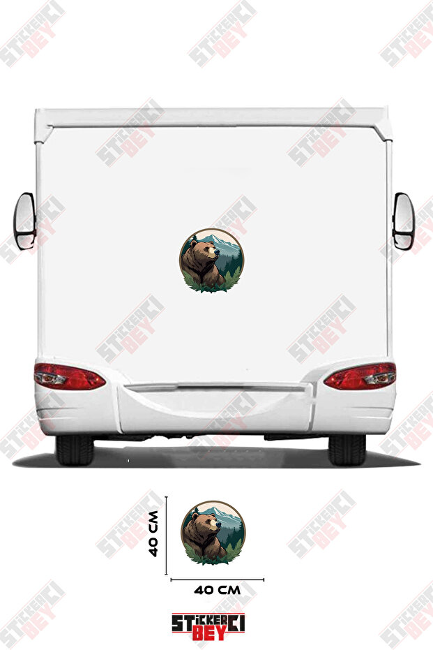 Mountain View Moon Visual Caravan Sticker Coating