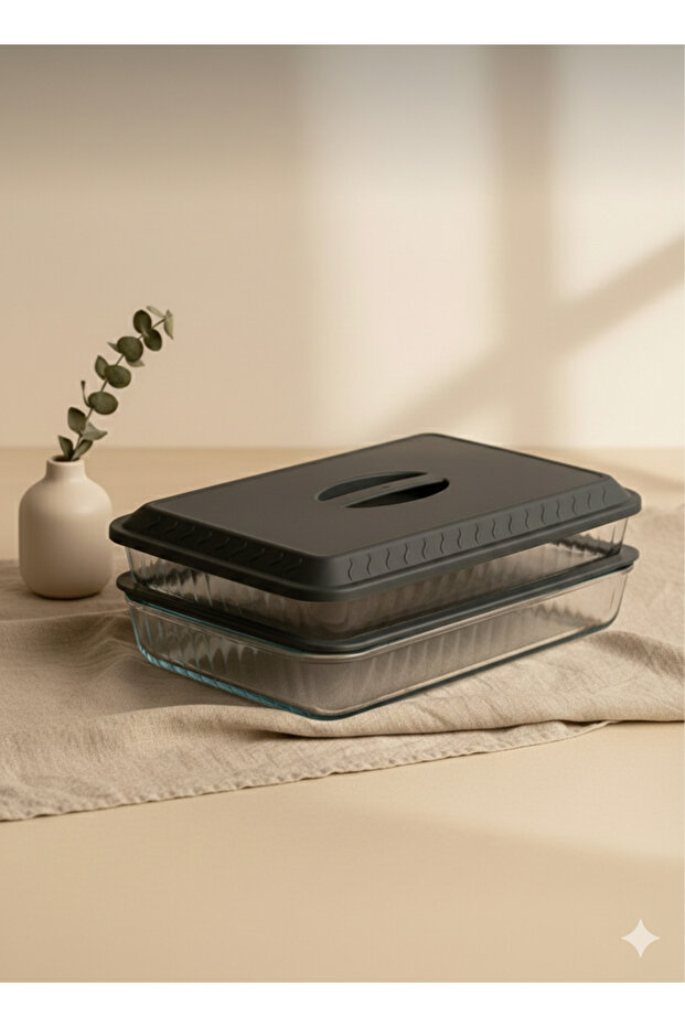 2 Pieces Rectangular Pyrex Compatible Plastic Storage Container Lid - 1