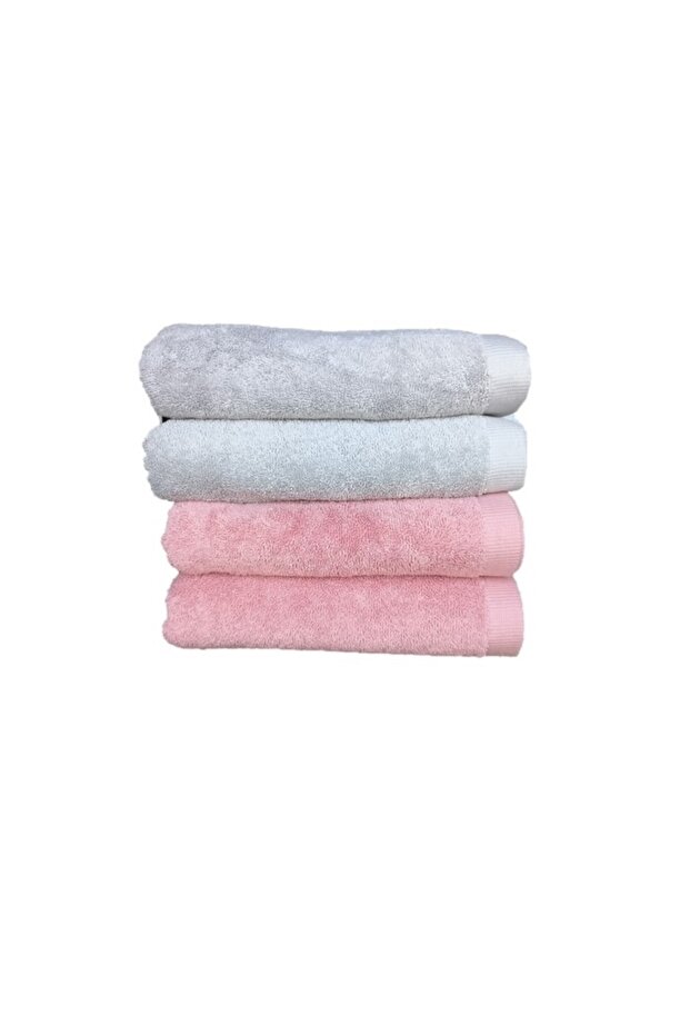 El Havlusu 50 X 100 2 Pieces Pink 2 Pieces Gray Soft Textured