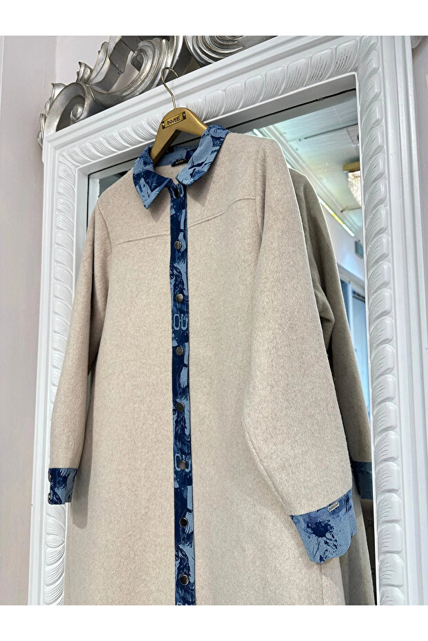 Kaşe Pardesü - Taş - 4